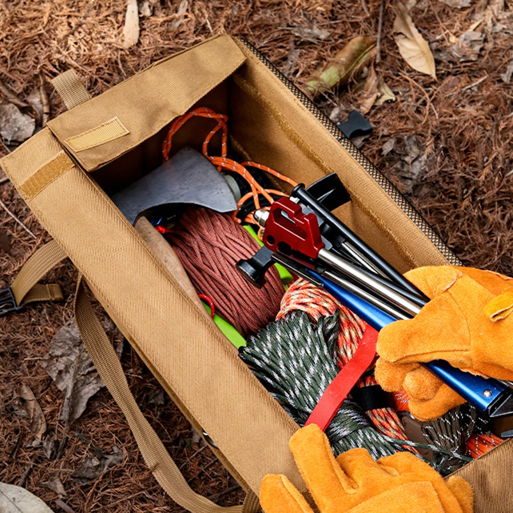 Outdoor Camping Tools Storage Bag Large Capacity Cylinder Tent Stake Bag Waterproof Hiking Tent Peg Ground Nail Holder Bag 2