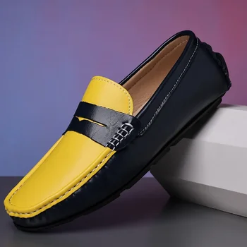 MAEDEF Business Shoes Fashion Casual Shoes Man Luxury Leather Loafers Breathable Slip on Male Boat Shoes Moccasins Driving Shoe