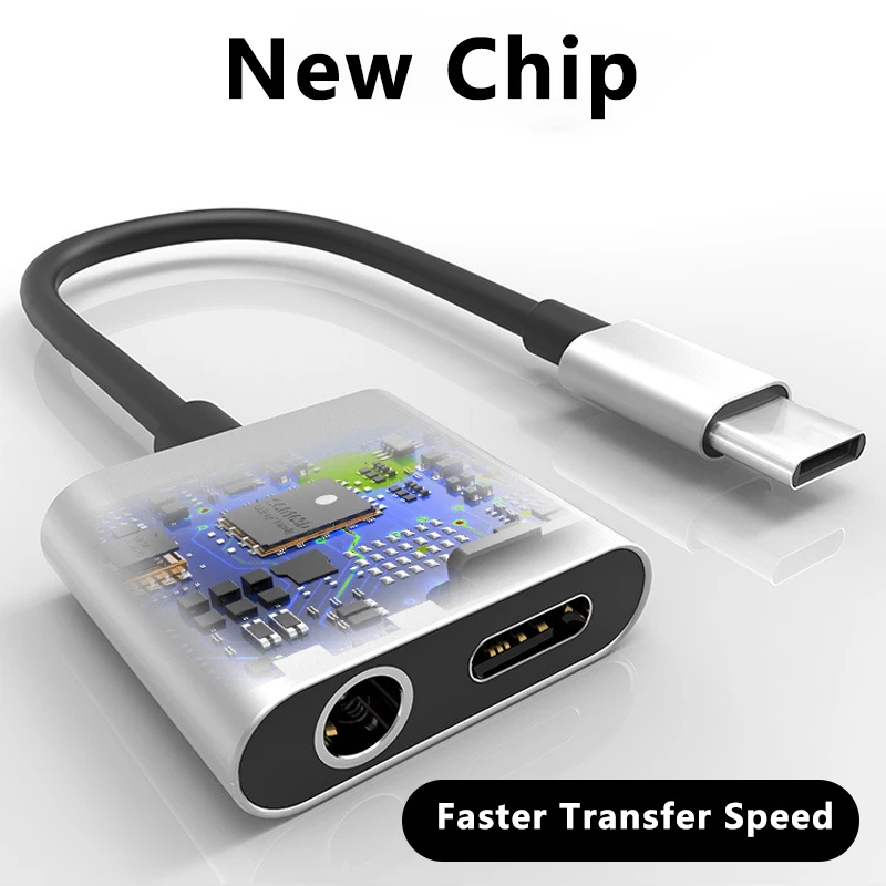 Type C Adapter USB C to Type-C and 3.5mm Aux Cable for Huawei Xiaomi Redmi