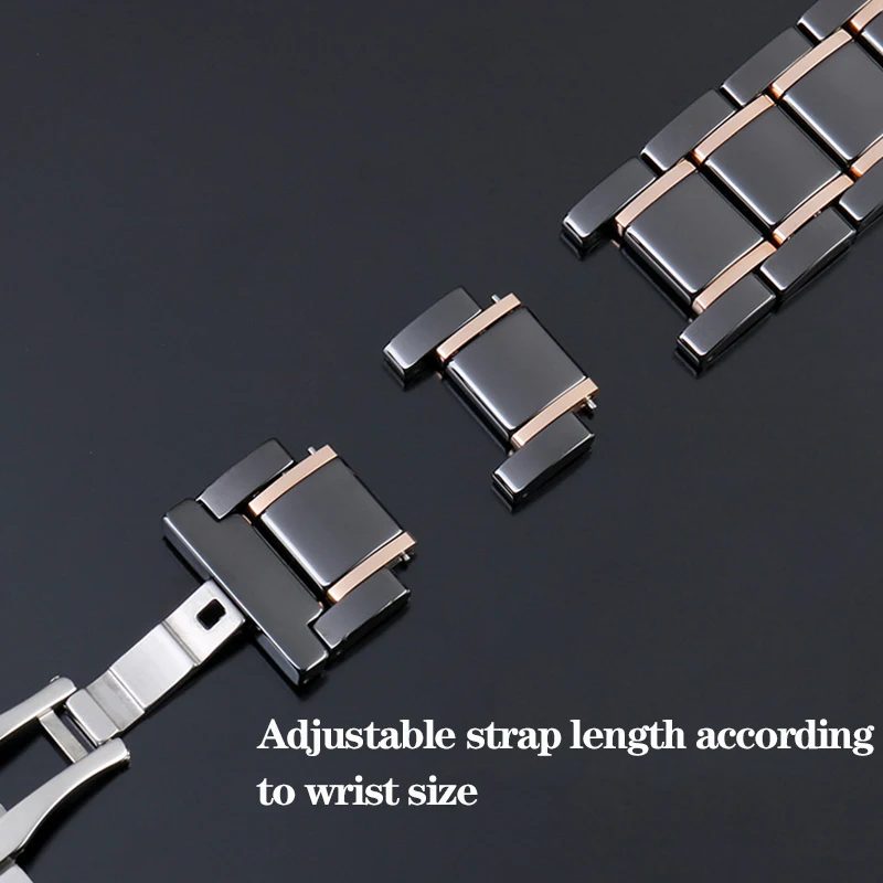 Premium 23mm Ceramic and Stainless Steel Waterproof Sport Watchband
