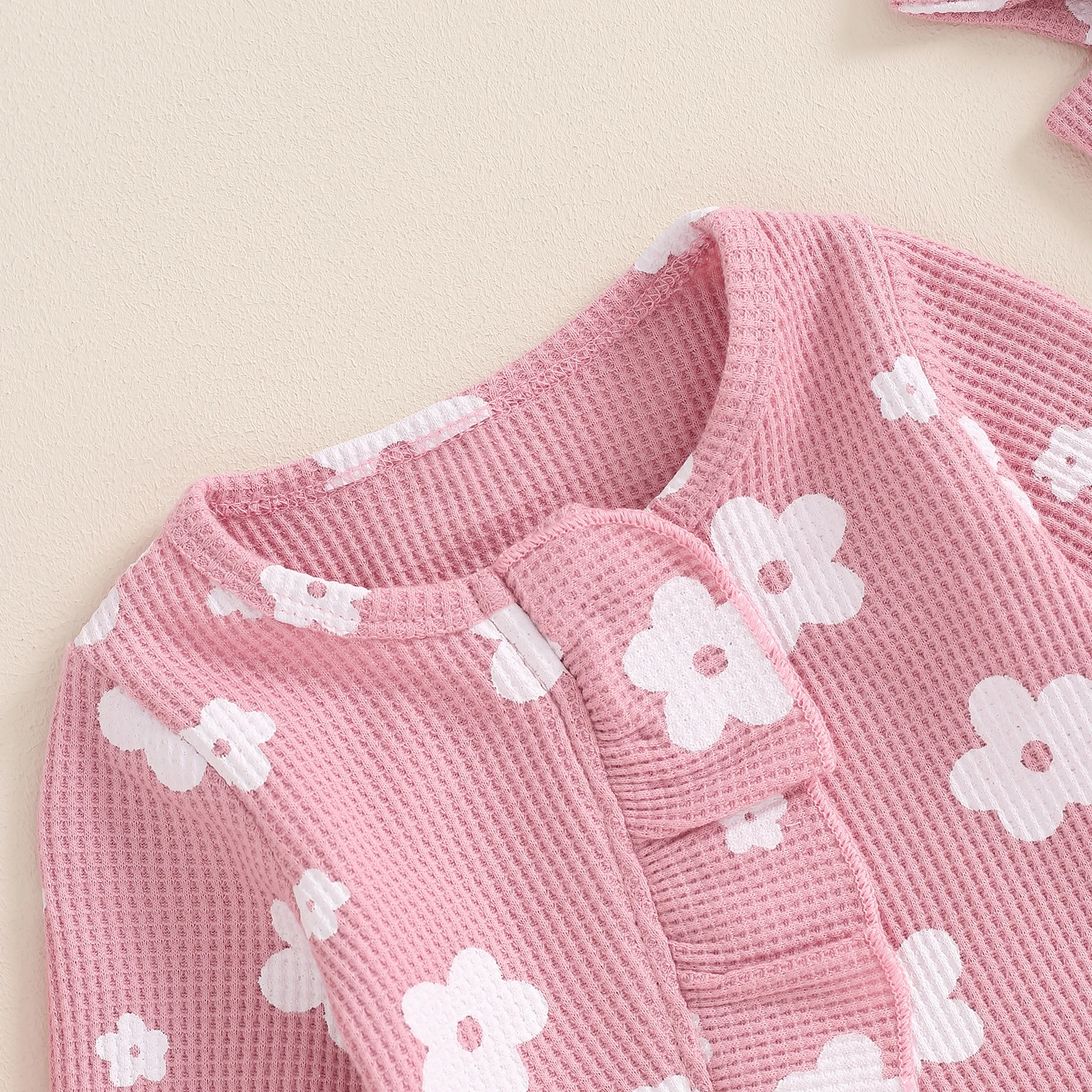 Toddler Baby Girls Floral Footies Jumpsuit and Headband Children Cotton Long Sleeve Frills Zipped Autumn Spring Kids Clothes baby clothes baby sleepsuit