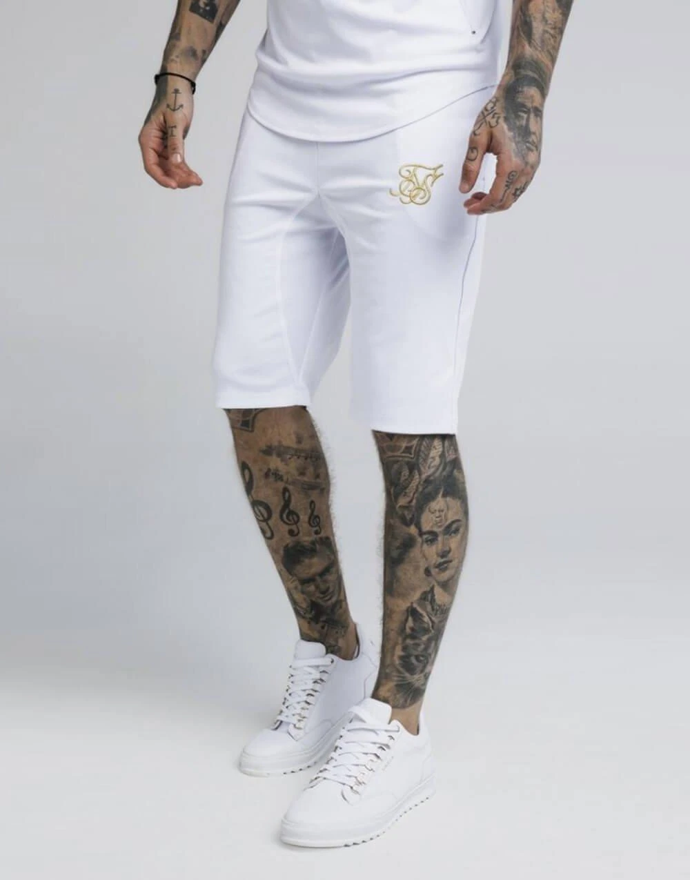 SikSilk pantalones cortos de punto peinado con Logo dorado cortos| -