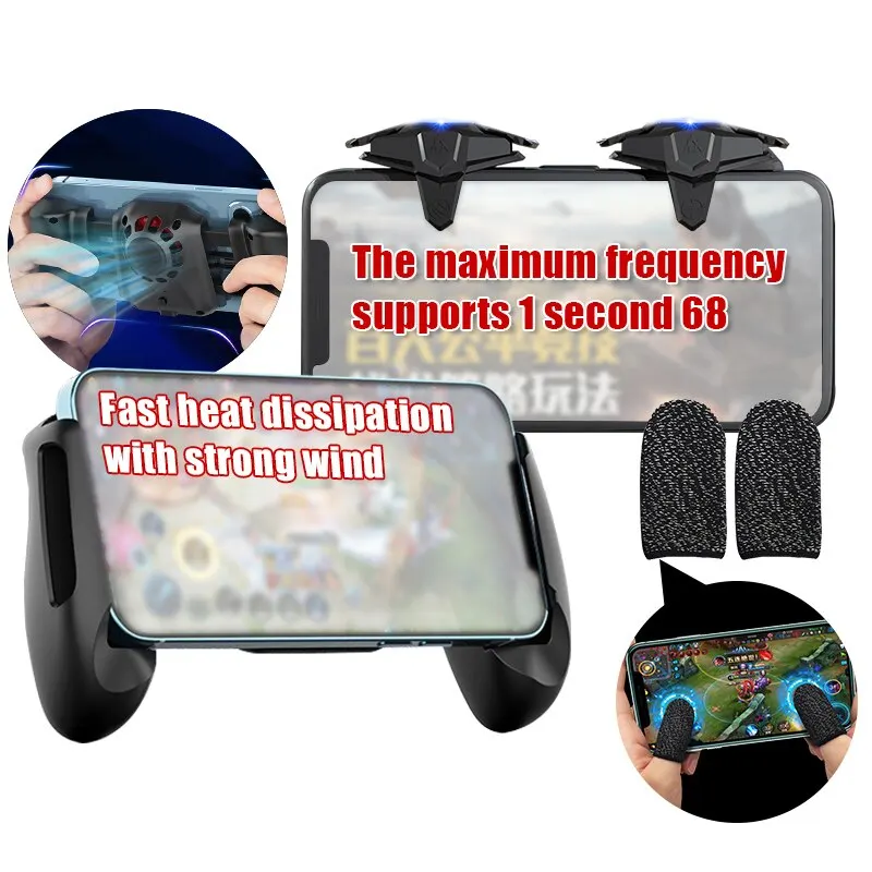  Stretchable PUBG Gamepad Cooler Radiator Fan For IOS Android Smart Phone Stand Heat Sink With Game Trigger Gaming L1 R1 Control 
