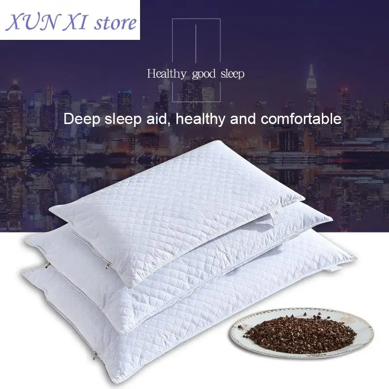 Holaroom Bedding Pillow Neck Protection Pillows Plaid Shaped Buckwheat Husk Filling Cushion for Home Sofa Office Nap Sleeping 2