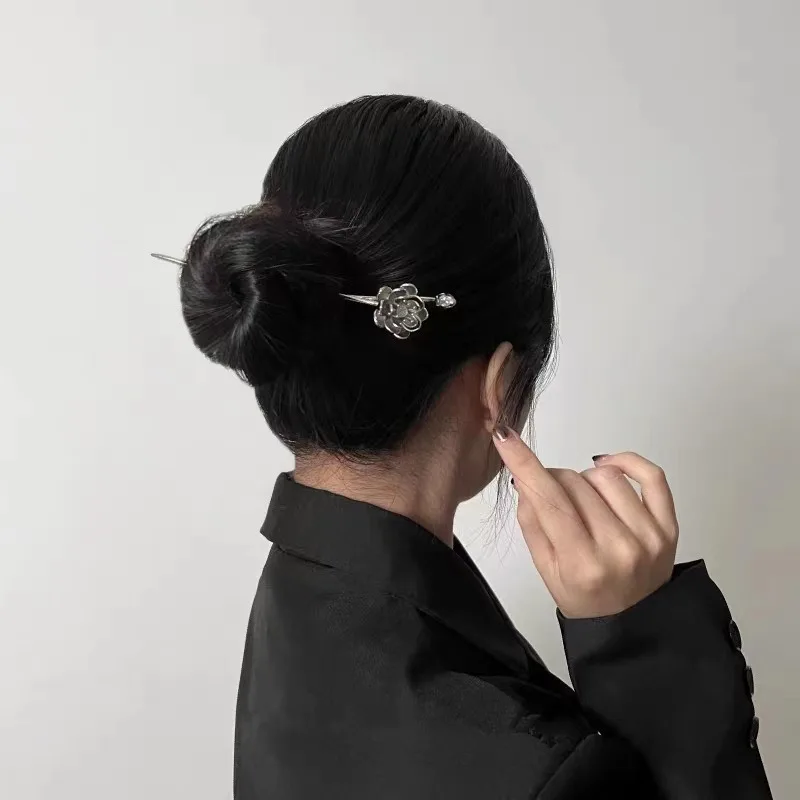 New Chinese Lotus Hairpin Retro Step Shake Headwear Versatile Pan Hair Hairsticks hairpin chinese style silver new step shaking tassel luminous lantern hairpin pearl cheongsam accessories vintage pins for hair