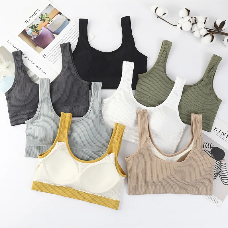 

Seamless Women Workout Bra Solid Casual Push Up Padded Beauty Back Shockproof Underwear Fitness Street Bralette Bra Female