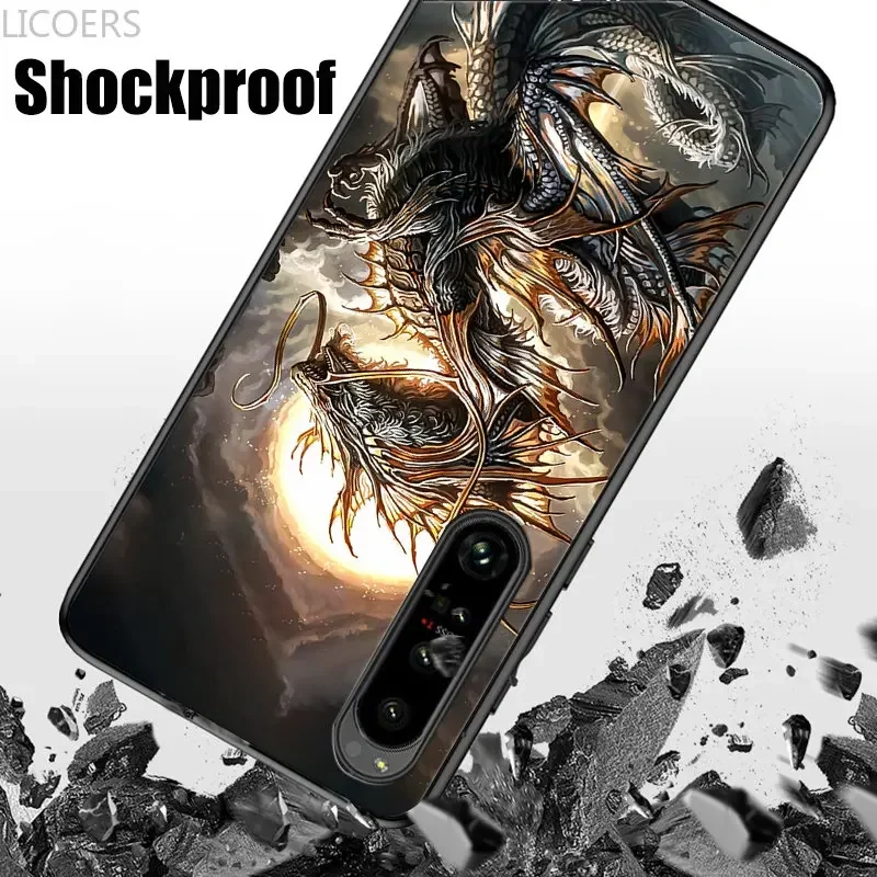 Фото Чехол Dragon для Sony Xperia 10 5 1 V IV III II Ace Pro-I 8 L4 XZ, мягкий матовый Силиконовый противоударный чехол с милым рисунком №5