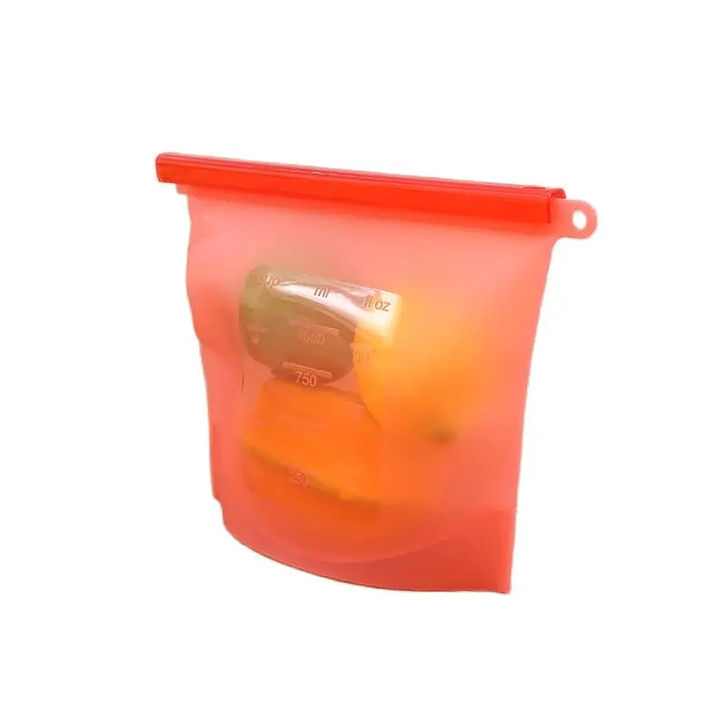 1PCS 1000ml Silicone Bag Reusable Silicone Food Bag Zero Waste Ziplock Food Storage Refrigerator Fresh Bags Organiz
