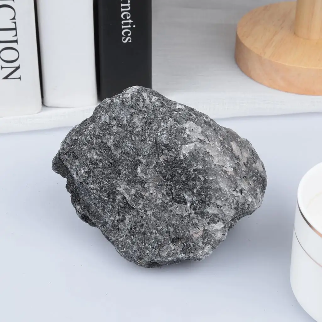 TUMBEELLUWA 500-700g Natural Raw Black Rutilated Quartz Crystal Stone Reiki Healing Rough Mineral Specimen For Home Decor