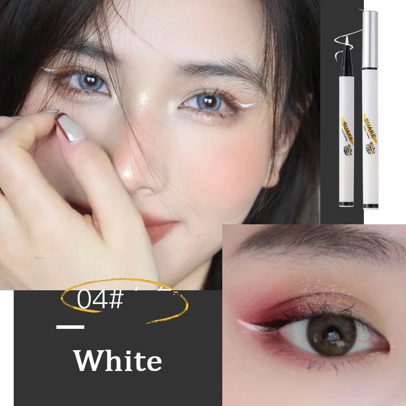 Eyeliner Pencils Eyeliner Pen Liquid Eyeliner Make-up Brown White Colored Eyeliner Pencil Waterproof Long-lasting Liquid Eye Liner Silkworm Pen Fast Dry Cosmetics for Eyes