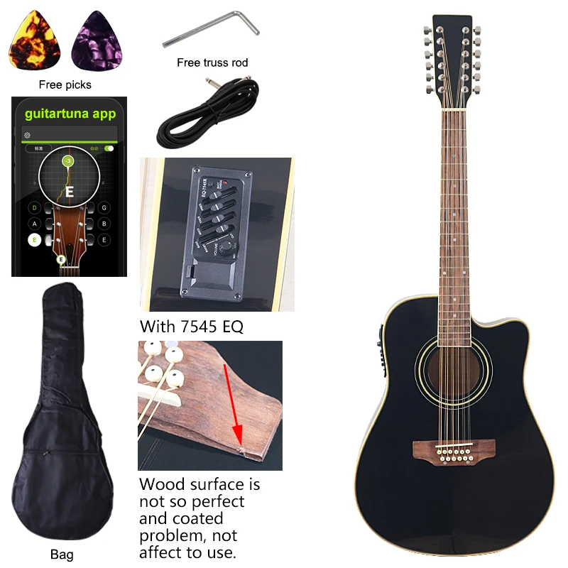 エレクトリックアコースティックフォークギター、カッタウェイデザイン