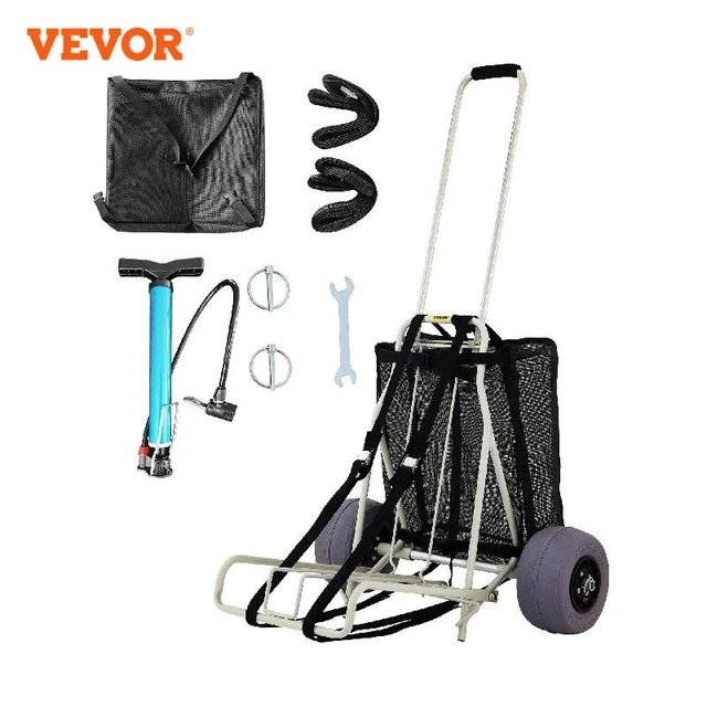 Vevor Beach Carts For The Sand W/ 10 Pvc Balloon Wheels 165lbs Capacity Folding  Cart Adjustable Height For Picnic Fishing Beach - Garden Carts - AliExpress