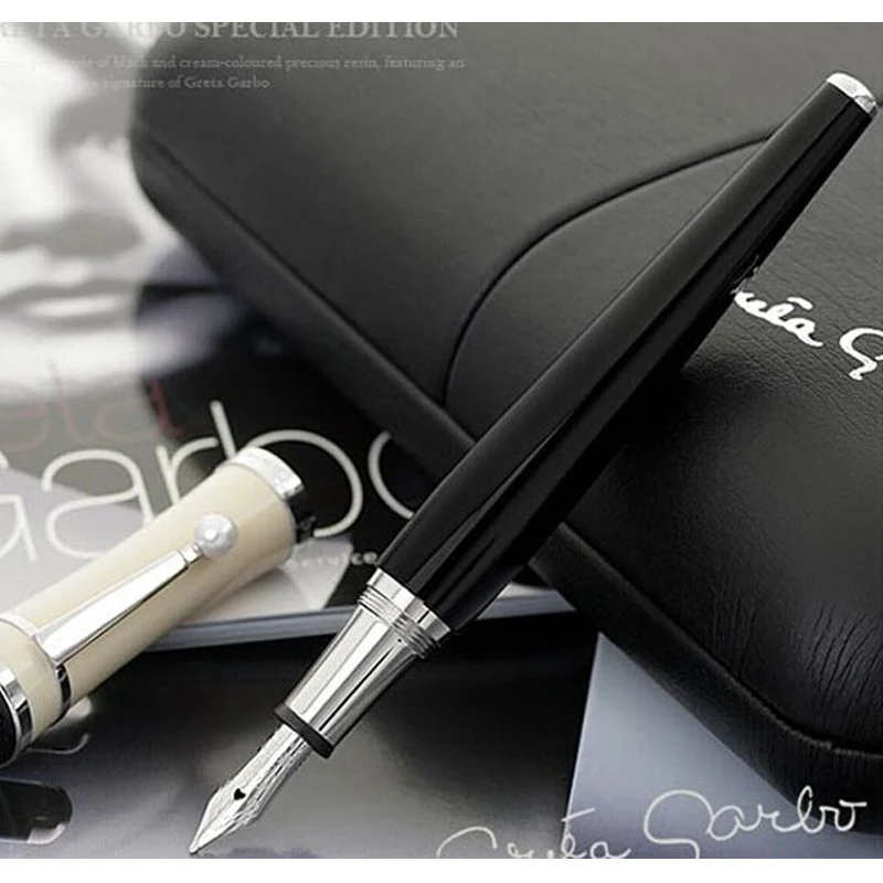 Luxury Mb Monte Greta Garbo Penna A Sfera Blance Best Edition Penne Stilografiche A Sfera In Resina Bianca Nera Per Scrivere Cancelleria