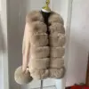 Women's Cropped Sweater Cardigan Spring Autumn Hot Sale Faux Fur Knit Sweater Cardigan with Faux Fox Fur Fur Collar Ladies Coat 4