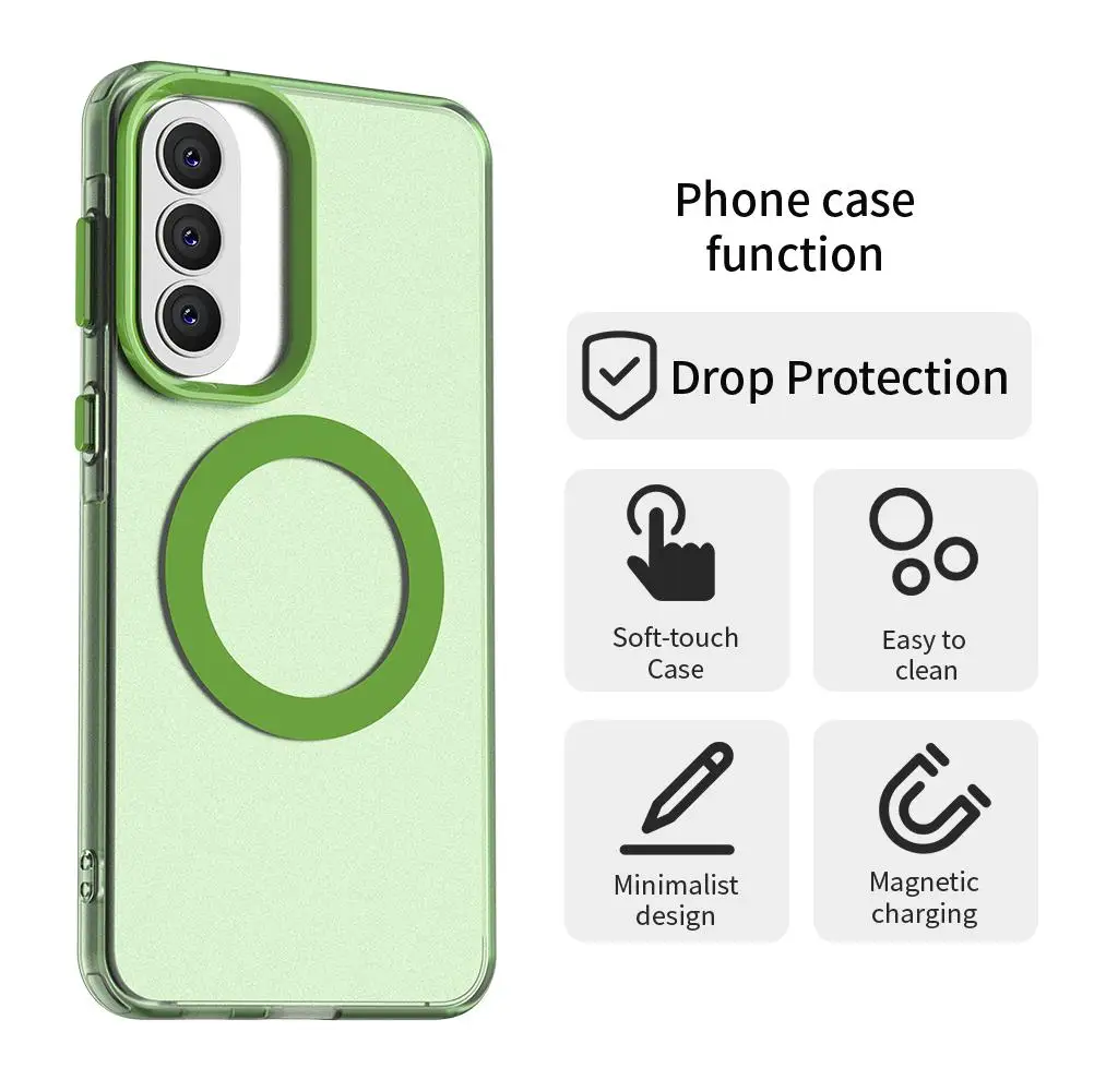Vibrant Candy Color Magnetic Clear Phone Cover