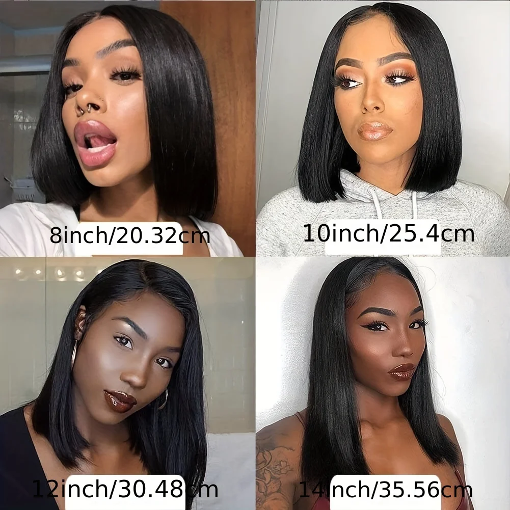 13&times;4&times;1 T part lace human hair wigs for women short straight human hair wigs 10-14inch 150% density bob natural color wig