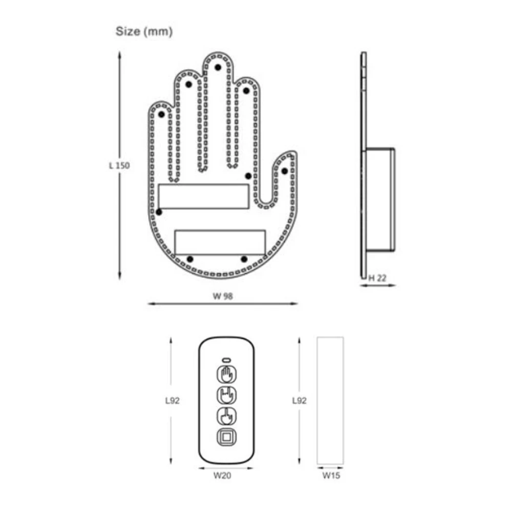 FUNNY CAR MIDDLE Finger Gesture Sign Light with Remote for Car Truck SUV  Seadan £19.99 - PicClick UK