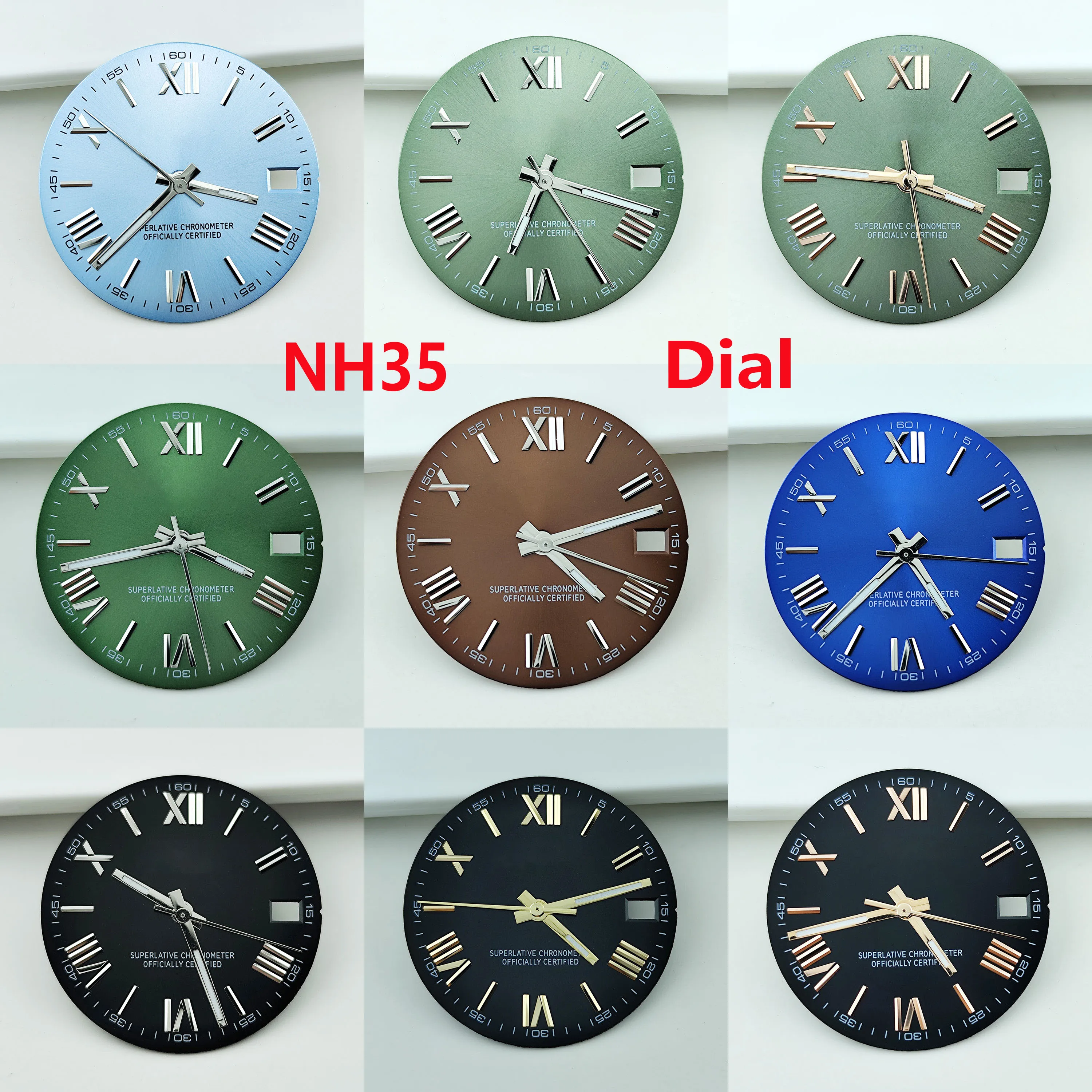 

Часы наручные NH35 мужские, циферблат с римскими цифрами, S-образный циферблат, подходит для часов NH35 NH36, Часовые аксессуары, инструмент для ремонта часов