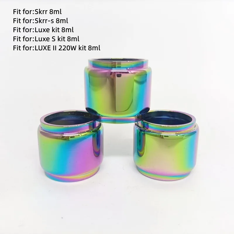 

3 PCS Rainbow Bubble Glass Tank For Vaporesso Skrr 8ml / Skrr-s 8ml / Luxe kit 8ml / Luxe S kit 8ml / LUXE II 220W kit 8ml