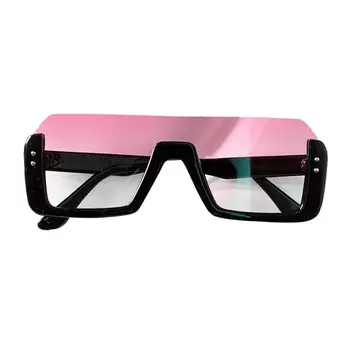 남녀공용 하프 프레임 선글라스, 레트로 멀티 컬러 UV 차단 선글라스, 히피 스타일, 야외 선글라스