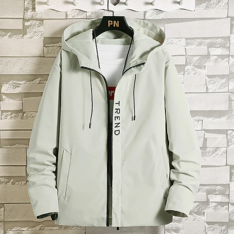 

2023 Spring and Autumn New Men's Jacket Coat Hooded Casual Letter Fashion Texture