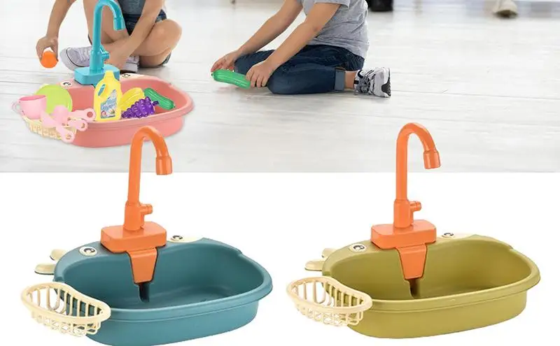 

Kids Kitchen Sink Toys Reusable Pretend Role Play Kitchen Toys For Boys Girls Dishwasher Mini Kitchen Playing Sink Toy Accessory