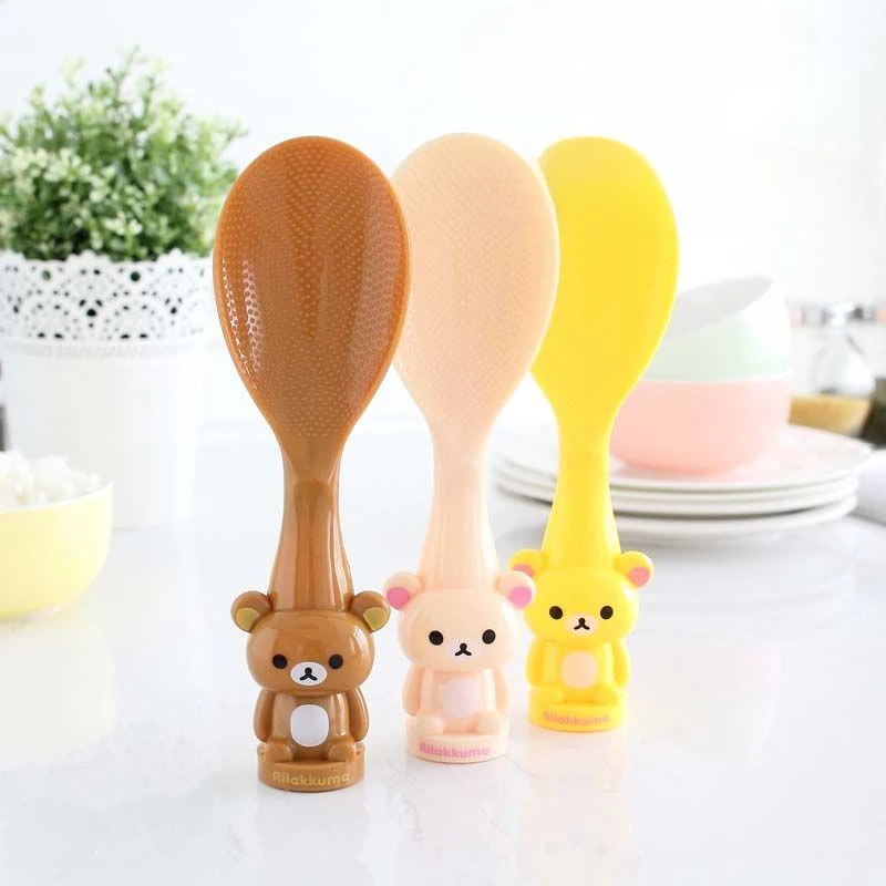 Cute Korean style upright Rilakkuma non-stick rice spoon, durable and non-deformable rice spoon, non-stick