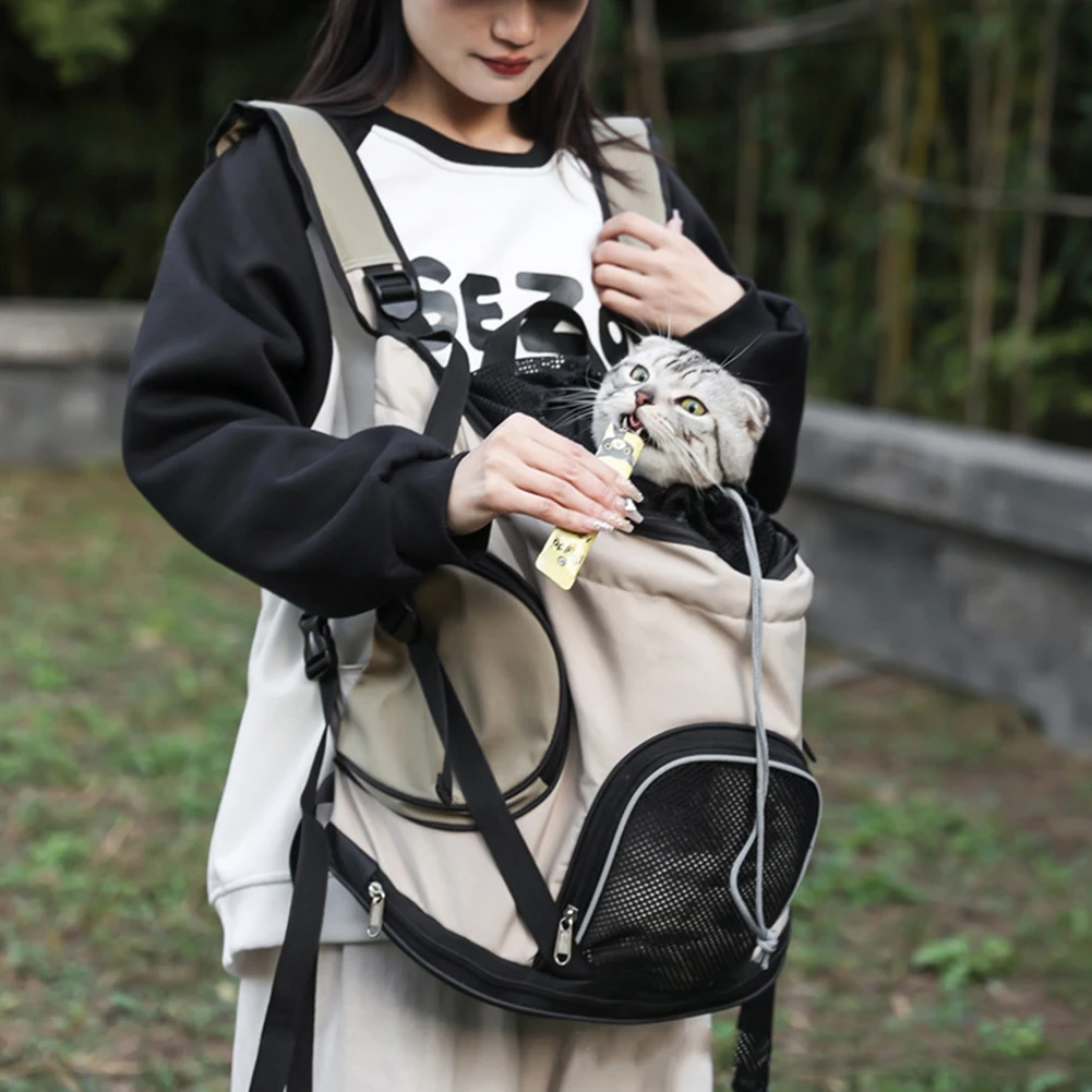 Lightweight Cat Bag Large Capacity Go Out Portable Pet Bag Carrier Breathable Out Puppy Backpack Adjustable Strap