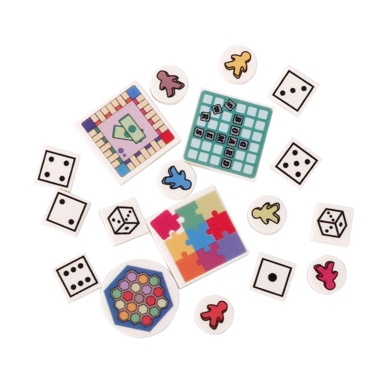 MOC Летающие шахматы, печатные плитки, настольные игры, игральные кости, кирпичи, сборные игрушки, подарок для детей MOC Летающие шахматы, печатные плитки, настольные игры, игральные кости, кирпичи, сборные игрушки, подарок для детей