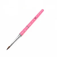 5 Sizes Nail Art UV Gel Carving Pen Nail Brush For Acrylic Liquid Powder Nail Beauty DIY Brushes Pink Rhinestones Rod 1