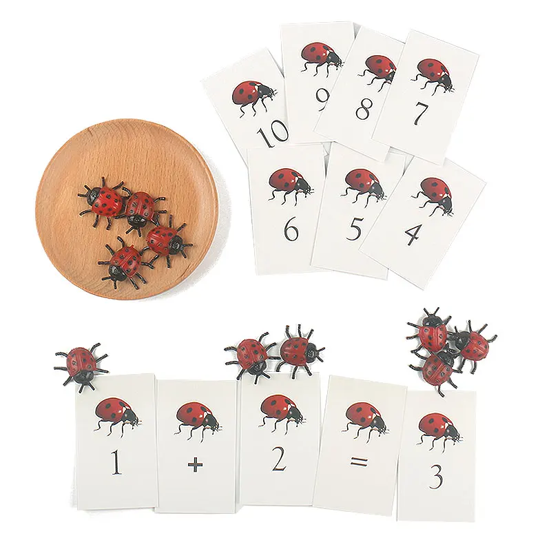 

Montessori Math Toys Ladybug Number Counting Learning Eudcation Educational Toys for 3 Year Olds Classroom Teaching Aid D44H