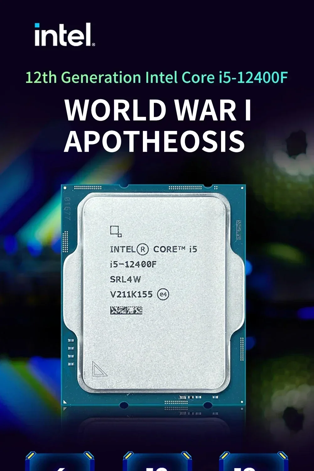 Intel Core i5 12400F I5-12400F New CPU processor LGA 1700