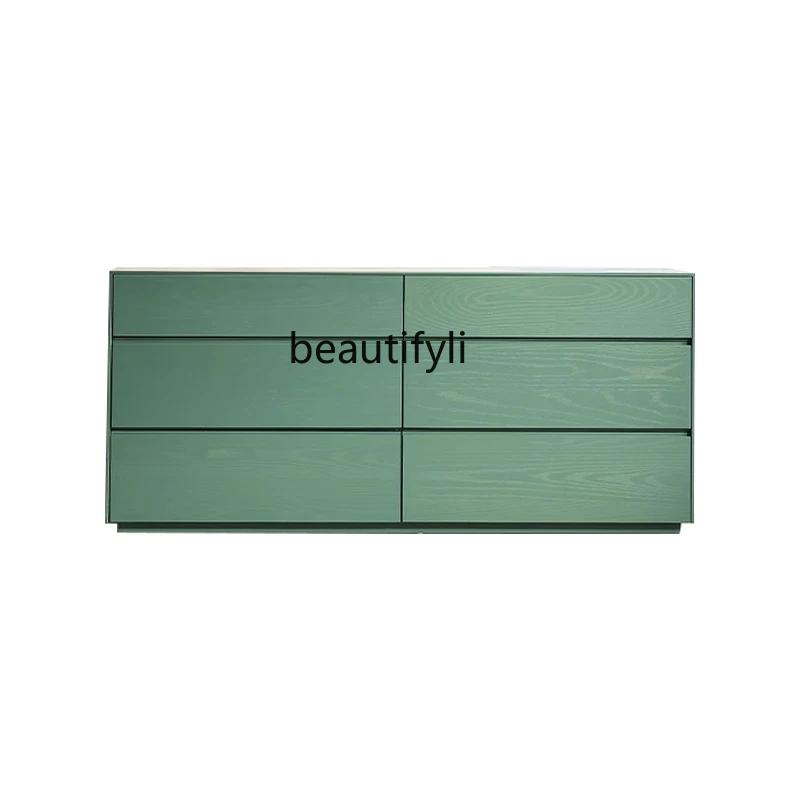 

Nordic Minimalism Solid Wood Modern Minimalist Chest of Drawers TV Bench for Bedroom Storage Cabinet Italian Light Luxury