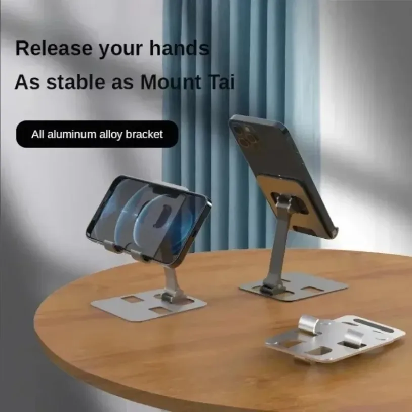Phone Holder Xikcu Universal Foldable Desk Mount Stand for iPhone 12-16 Mobile Phone Tablet Desktop Aluminum Alloy