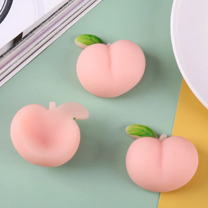 

Super cute peach sensory stress relief squeeze toys anti-stress mini toys kids game hand simple dimple relax toys J61