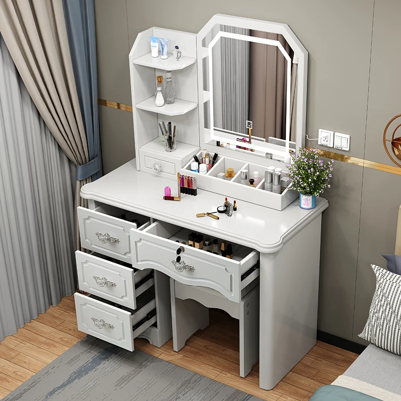 Luxury Vintage Vanity Table Nordic Classic Drawer Storage Vanity Desk European Multifunctional Table Maquillage Furniture