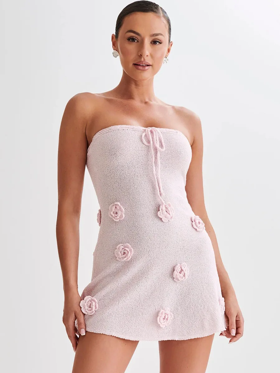 knee length dresses for ladies Ashton Strapless Knit Mini Dress main image 1