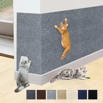 Self-Adhesive Cat Scratch Mat Durable Sisal Furniture Protector DIY Customizable Cat Scratching Pad for Couch Sofa Protection 1