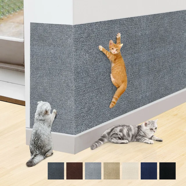 Self-Adhesive Cat Scratch Mat Durable Sisal Furniture Protector DIY Customizable Cat Scratching Pad for Couch Sofa Protection 1