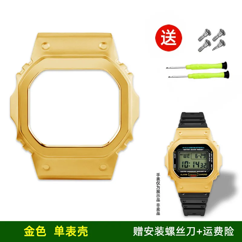 Enhanced Titanium Alloy Metal Case Mod Kit with Stainless Steel Bezel and Watchband + Tool