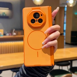 Enhanced Product Title:  
Matte Texture Magnetic Foldable Shockproof Phone Case with Anti - Oxidation Finish - Magic V3 (Orange)