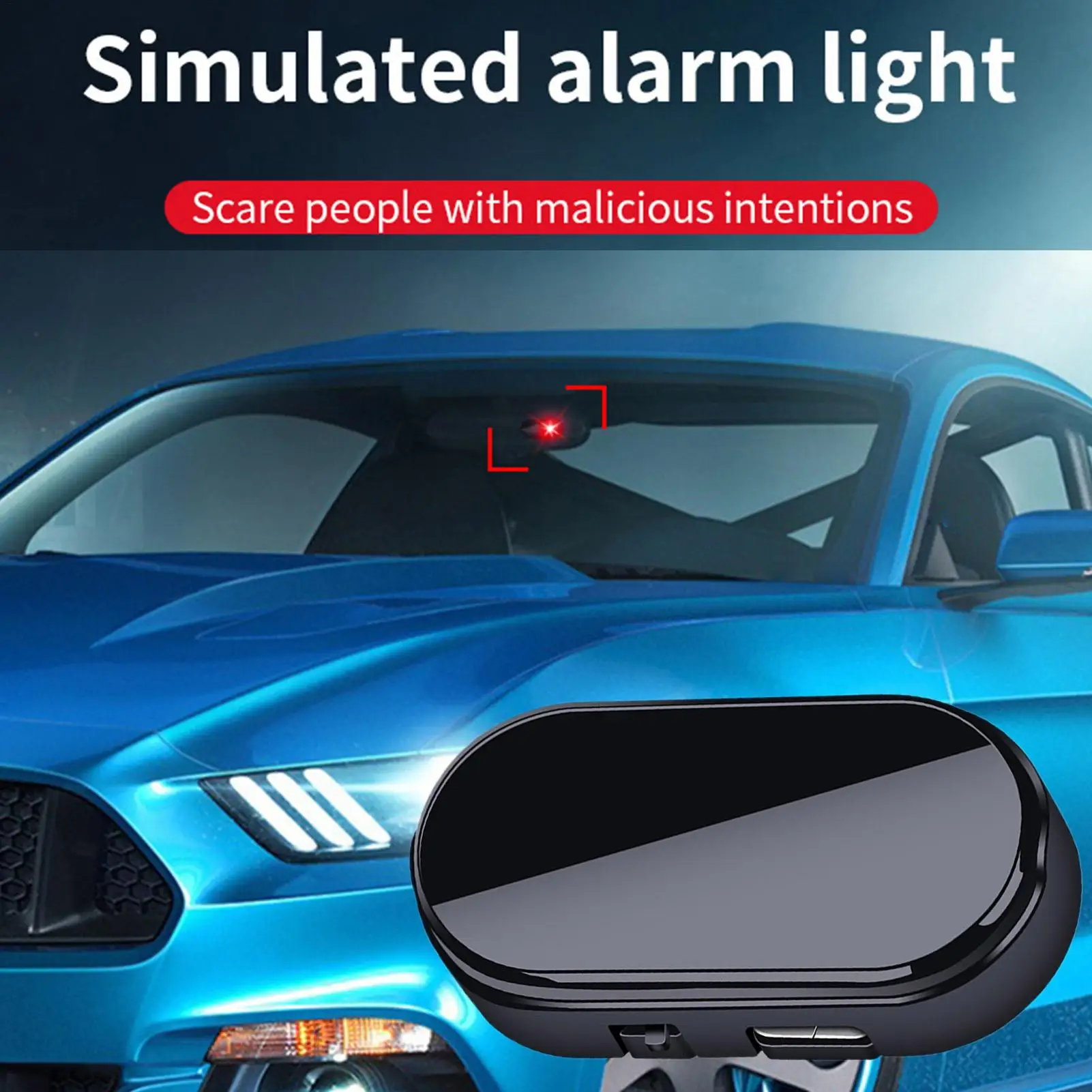 hot 1pc Car Fake Security Light Solar Powered Simulated Dummy Alarm Wireless Warning Anti-Theft Caution Lamp LED Flashing Lights