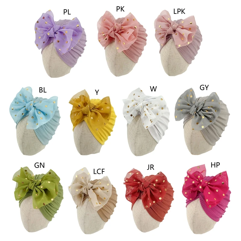 Baby Newborn Hat Lovely Shiny Bowknot Solid Color Knotted Polyester Hats DropShipping