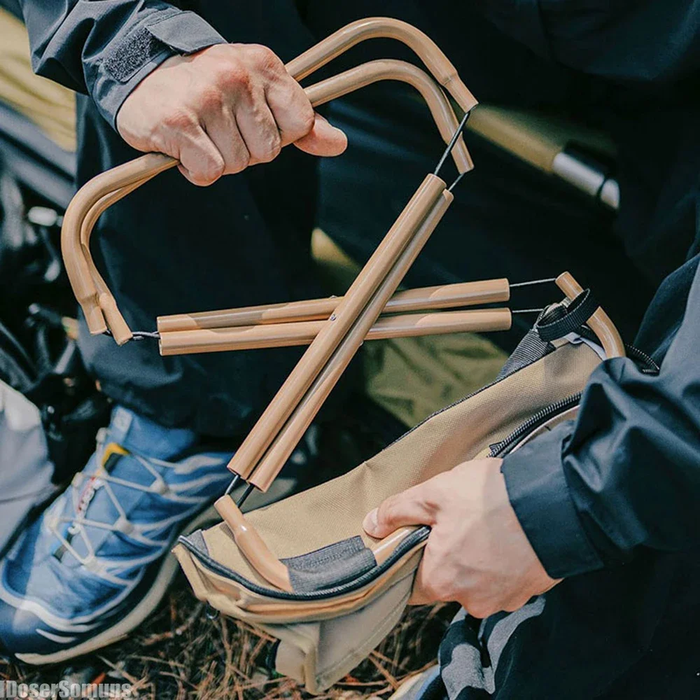 Outdoor Portable Folding Stool Strong Load-bearing Ultralight Fishing Chair Mazaar Queuing Artifact Accessories for Camping