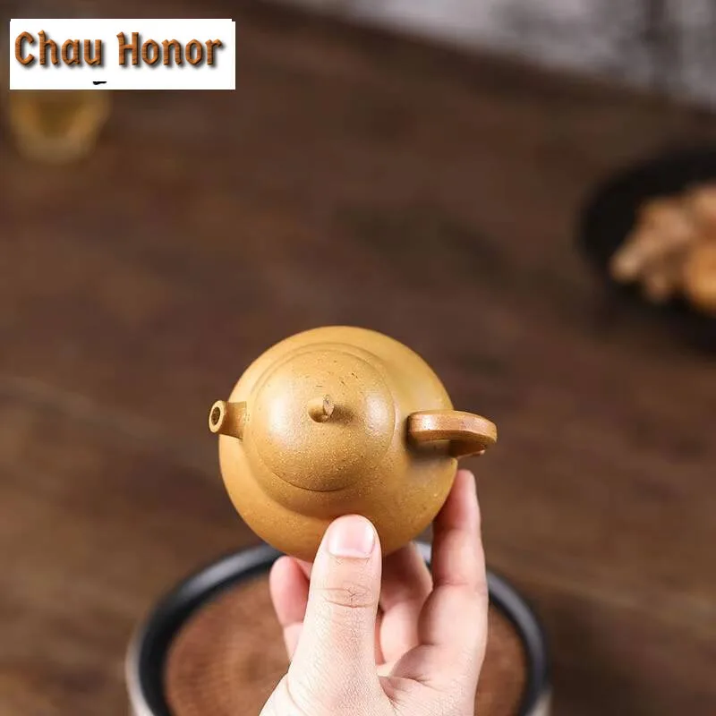 120ml Classic Yixing Raw Ore Sesame Segment Puree Purple Clay Small Teapot Handmade Household Chinese Kung Fu Tea Set Customized