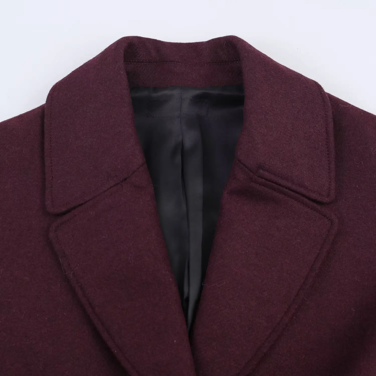 Women Autumn Winter Wine Oversize Casual Woolen Coat Female New Lapel Long Sleeve Single Breasted Women Jacket Fashion Streetwea