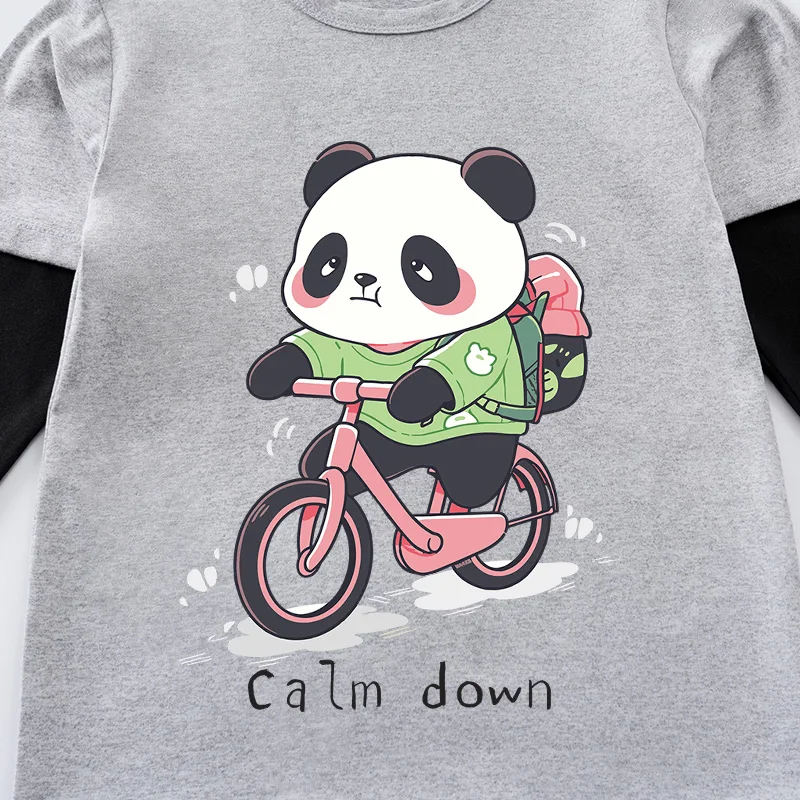Spring And Autumn Children's Clothing Boys And Girls Cartoon Long Sleeve Casual Hoodie Comfortable Round Neck Baby T-Shirt