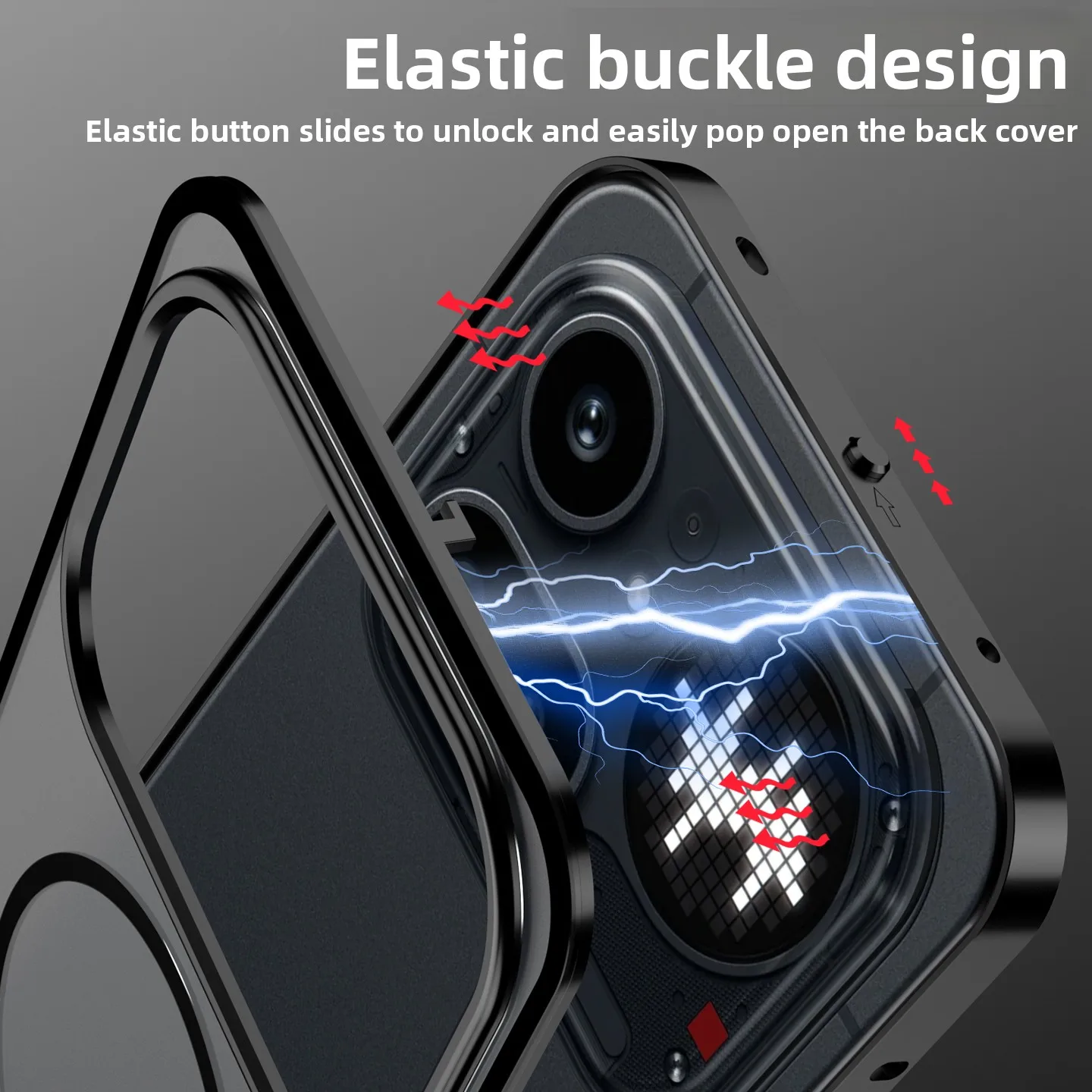 Sleek Magnetic Protective Case with Metal Back Plate and Acrylic Cover