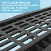 5-Tier Heavy Duty Ventilated Storage Shelf, 150 lbs per Shelf, Plastic Shelving Unit 5