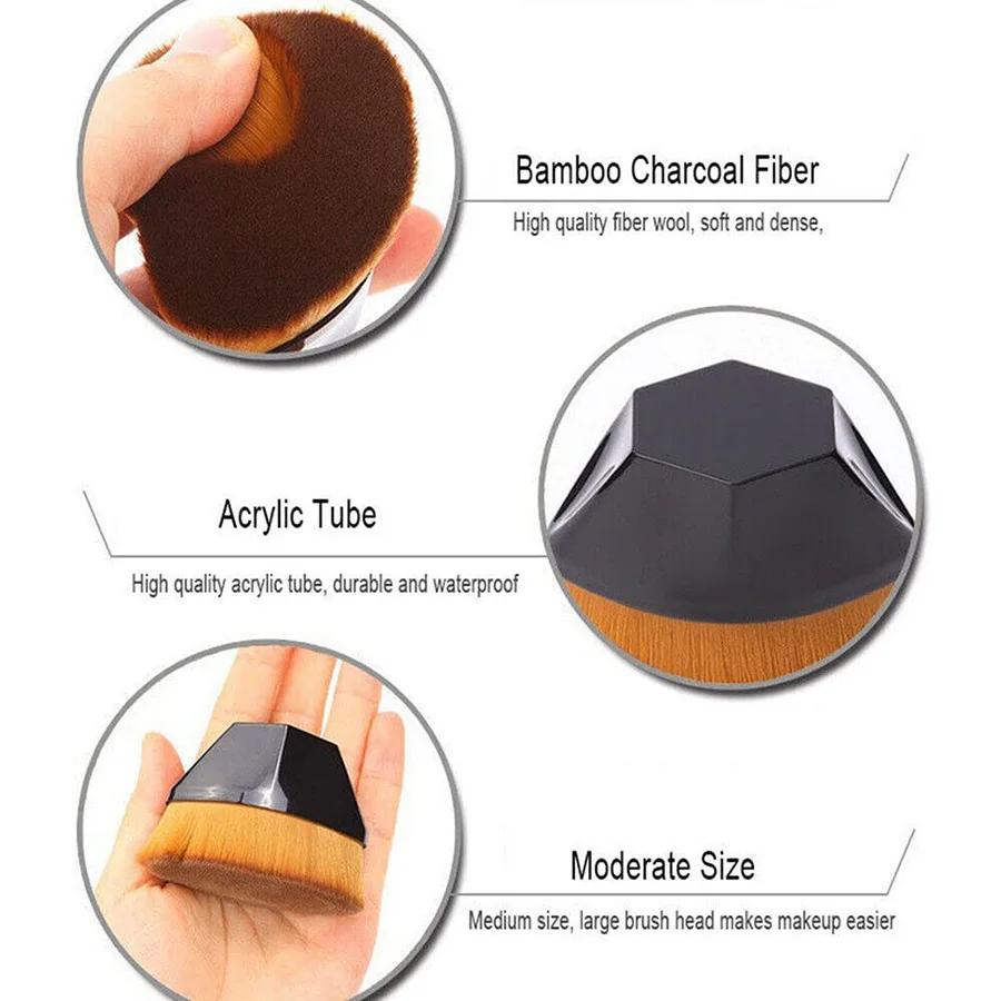 Foundation Flawless For Liquid Makeup Brush Portable  Beauty Professional Large Soft Base Face Blush Brushes Bristles Female